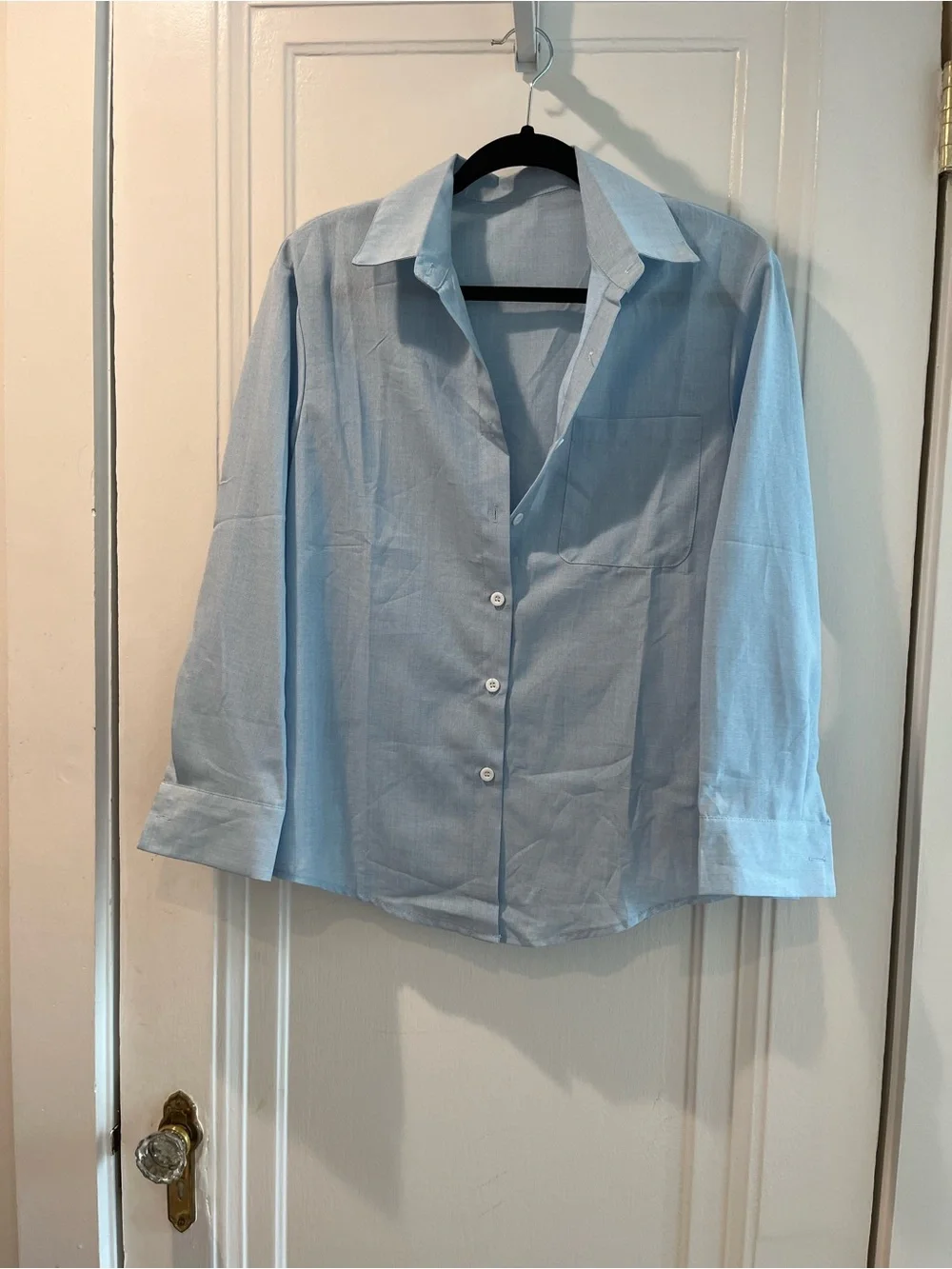 Light Blue Button-Down Shirt - Casual Oversized - Picture 5 of 6